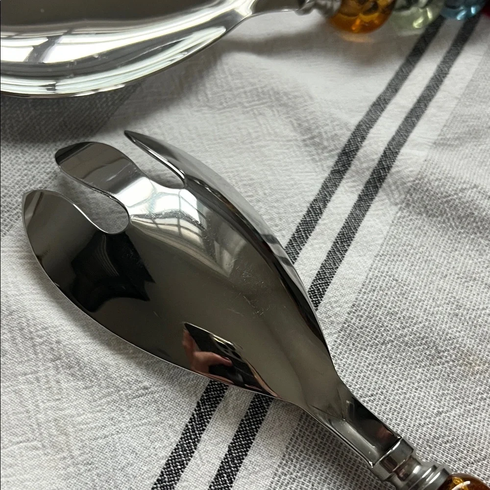 Colorful Beaded Handle Salad Servers